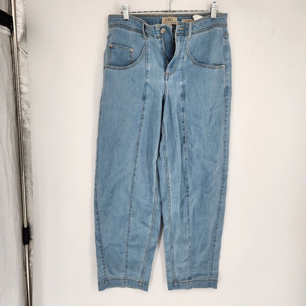 LOGO by Lori Goldstein Women's 8 Blue Barrell Jeans NWOT